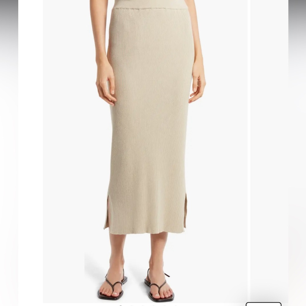 NWT The Row Cannia Silk & Cotton Rib Midi Skirt Size M Orig. $1,100
